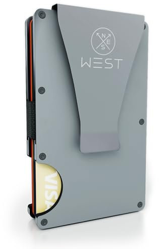 WEST® Metal Wallet - Geldbörse Herren - Kreditkartenetui Metall mit geldklammern - Schlank, leicht und eleganter Metall-Geldbeutel - Minimalist Wallet