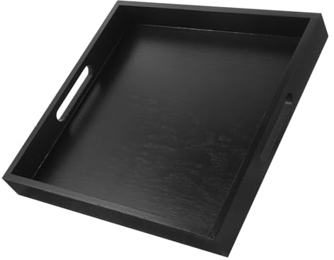 OKUMEYR Plateau de Service avec Poignées en Carré 30x30x4cm | Bord Anti-débordement, Surface Lisse sans Bavures, Usage Polyvalent pour Repas et Boissons