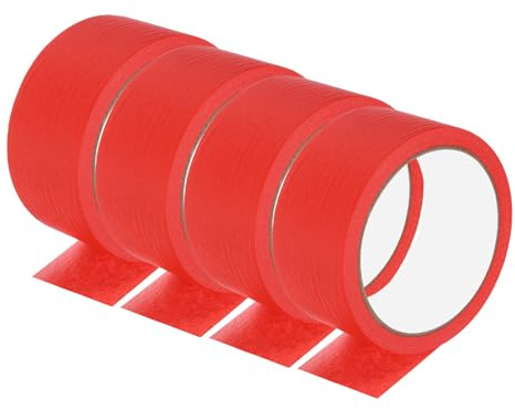 PATIKIL 4 Rouleaux Ruban de Masquage 22 Yard x 1.8 Pouce Sans Résidus Rouge