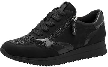 Jana Damen Sneaker Laced, Zapatillas Mujer, Color Negro Brillante, 41 EU