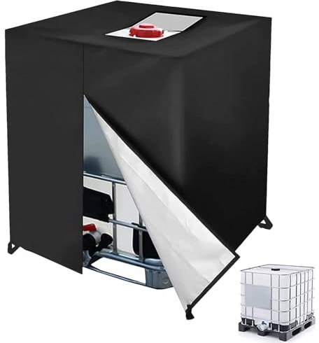 Jlobnyiun Schutzhülle für Regentonne – Outdoor, Sonnenblende, wasserdicht, UV-Schutz 420D | dickes Material 420D wasserdicht für Wassertank 1000L wasserdicht