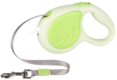Einziehbare Hundeleine, 4,8m, Robuste Rollleine mit 360°-Drehhaken und LED-Licht, Haustier Leine für Kleine und Mittelgroße Hunde und Katzen Bis zu 30kg
