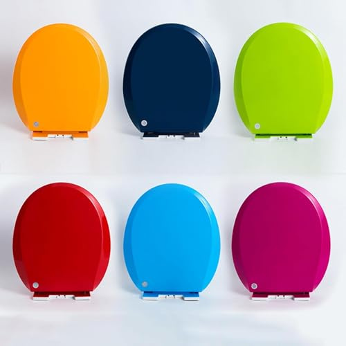 Abattant de toilette ovale coloré à fermeture douce, couvercle de toilette rond avec dégagement rapide pour un nettoyage facile, housse de siège de toilette en polypropylène avec charnière réglable à
