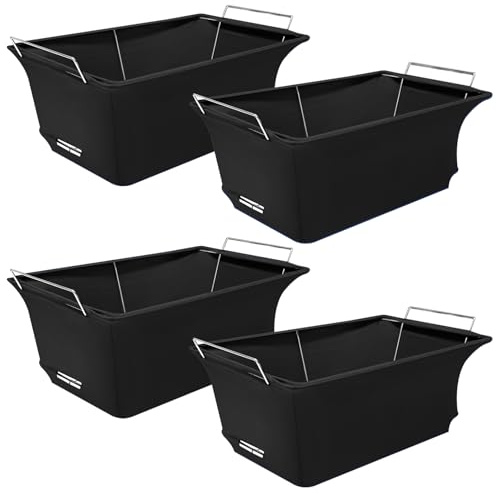 4-PACK Chafer Wind Guard, Chafing Dish Wind Guard, Chaffing Buffet Decorative Food Warmer, Flame Retardant Fabric Protector for Indoor & Outdoor Events, Party, Buffet, Catering, Camping (Black)