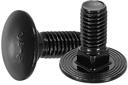 QUARKZMAN 20Pcs Boulons À Tête Ronde, M8 x 20mm Acier Inoxydable 18-8 (304) Boulons À Tête Et Collet Carré Vis À Tête Noir Oxydé Pour Accessoires De Fixation - Noir
