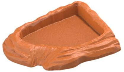 Sharplace Gamelle d'eau pour Tortues, mangeoire décorative pour Reptiles, décoration d'angle pour Reptiles, Bassin de Bain pour Grenouilles, Fournitures, Brun