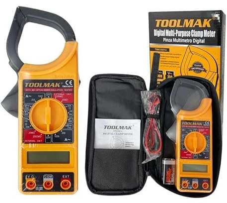 TOOLMAK Plus Pinza Amperometrica Digitale 1000A Multimetro Digitale AC/DC, Tester Voltmetro con Misura Tensione 750V/1000V, Resistenza, Continuità, Hold Dati, Protezione Sovraccarico per Elettricisti
