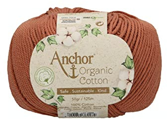 Anchor Organic Cotton, 50G, Stärke: 4, Aufmachung: 125M earthy brown Häkelgarne