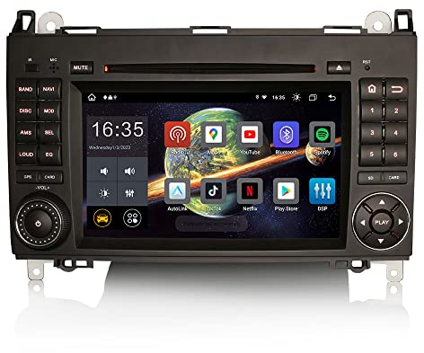 Erisin 8-Kern 4GB+64GB 7 Zoll Android 14 Autoradio mit GPS Navi Für Mercedes A/B Klasse W169 W245 Viano Vito Sprinter VW Crafter CarPlay Android Auto DSP WiFi 4G Bluetooth DAB+ RDS CD DVD Canbus