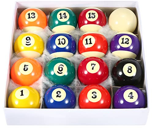 52.5mm Adult Billiard Ball Pool Ball Set Full Size American Standard Billiard Ball Set 16 Ball Durable Synthetic Resin Pool Ball