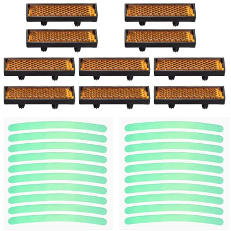 MXGHWG 10 Pieces Of Pedal Reflectors And 20 Pieces Of Reflective Strips, Night Riding Reflectors, Safety Warning Supplies, Suitable For Road Bikes And Bicycles.