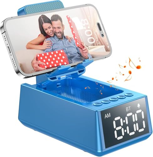 BBL Wireless Bluetooth Speaker 3-in-1, Gift for Men, Gadgets for Men, Featuring a Foldable Mobile Phone Stand and Alarm Clock Function, Perfect Birthday for Friends and Parents
