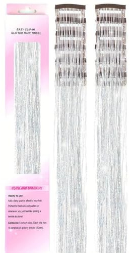 Glitzer-Haar-Lametta-Set, bunte Haarschnur für Zöpfe, glitzernde Krawatte, Y2K Flechten, Regenbogen-R-Ha-ir