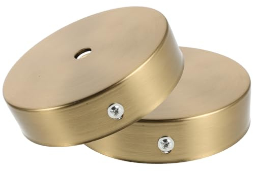 Adorainbow 2Er-Set Goldener Runder Metall Deckenbaldachin mit 4 Durchmesser und 0,39 Mittelloch für Schlafzimmer Verhindert Farbablösung und Vereinfacht die Installation