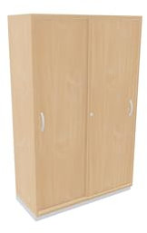 Geramöbel Schiebetürenschrank mit Mittelseite, 6 Dekor-Einlegeböden, abschließbar, 1000x425x1536, Buche/Buche