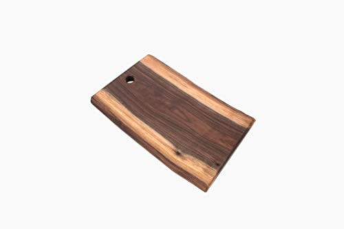Live Edge Black Walnut Cutting Board 8 x 12 – Handcrafted by American Amish – Reversible, Durable, Unique Hardwood Slab – Food-Safe Finish – Premium Charcuterie & Serving Board