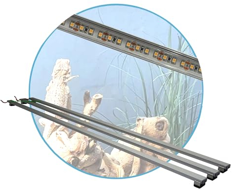 AQUARIUM PLÜDERHAUSEN Terrarium LED Beleuchtung Wüsten Reptilien Pflanzen LED 60 cm Set3 Leuchtbalken