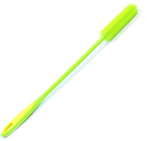 Kochblume Flaschenbürste Slim | Premium-Silikon | Hitzbeständig | Spülmaschinenfest | Für besonders schmale Öffnungen ab 16mm | Farbe: limette