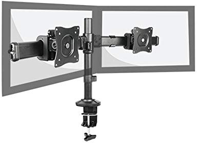 DOUBLE LCD LED MONITOR DESK MOUNT BRACKET FOR 15-27, WITH ±30° TILT, 360
