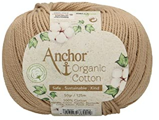 Anchor Organic Cotton, 50G, Stärke: 4, Aufmachung: 125M pebble stone Häkelgarne