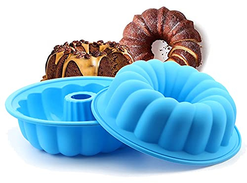 2PCS Hochwertige Antihaft Silikon-Kuchenform Besondere Backform Kastenform Gugelhupfform Backform Muffins DIY Backform Wiederverwendbare Muffinförmchen für Kuchen Dessert Schokolade Pudding Gelee