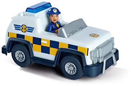 Simba 109252508 - Auto della polizia Sam, 4 x 4, con statuetta rosa 7 cm, auto della polizia, 16 cm, a partire dai 3 anni in su