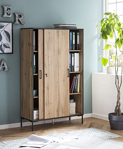 Möbelpartner Montana 701724 Aktenschrank, 100, 1 x 41 x 163,8 cm, Eiche Landhaus Dekor