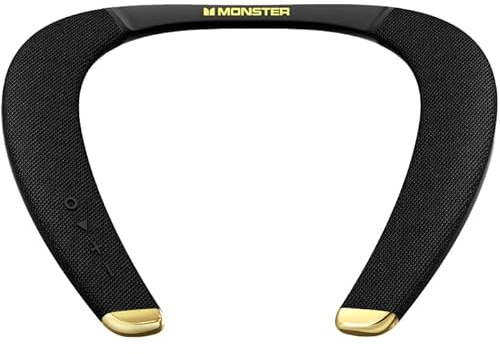 Monster Boomerang Petite Neckband Bluetooth Speakers, Neck Speaker with 15H Playtime, aptX High Fidelity 3D Stereo Sound, Low Latency, Built-in Mic, IPX5 Waterproof Wearable for Home Outdoor