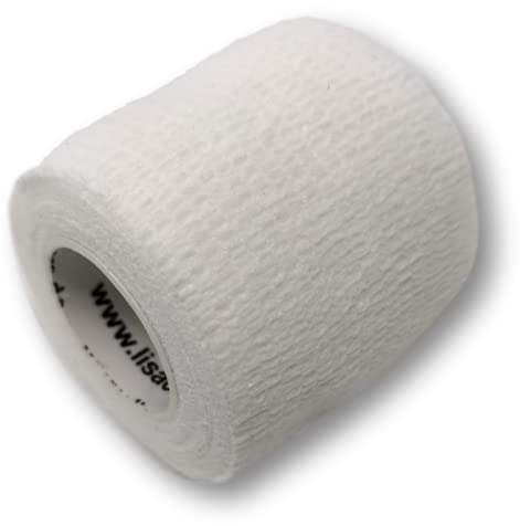LisaCare selbsthaftende Fixierbinde - 2 Rollen, 5cm breit - Medizinprodukt - elastische Mullbinden wasserfest atmungsaktiv mit Farb- & Motivauswahl (Weiß)