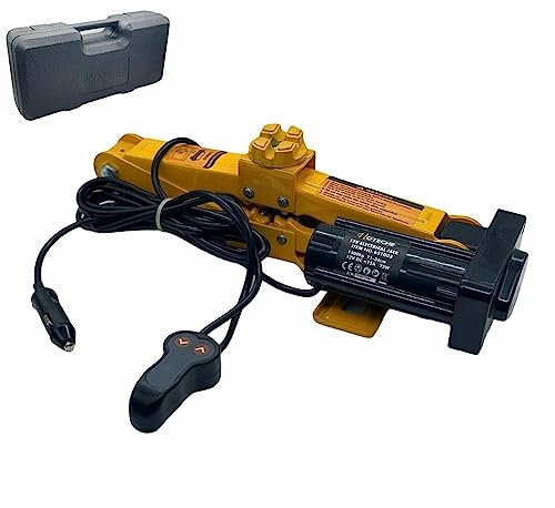 Hoteche Cric Elettrico per Auto 1,5 Ton 12V 75W Crick Sollevatore per Auto Cric Crick a Pantografo 11 a 34 cm Jack Elettrico con Telecomando Sollevatore Auto di Emergenza per Cambio Pneumatici