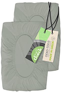 Emily´s Check 2er Pack Spannbezug für Nackenkissen Gesundheitskissen 1596.2323, anthrazit, 30-50 x 40-60 x 10 cm