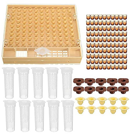 SagaSave Queen Aufzucht-Set, 130-teilig, komplettes Bienenzuchtsystem-Set mit Zellschalen und Rollkäfigen, für Aikultur, Imker