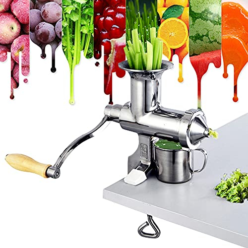 WindWilder Exprimidor Prensa Manual de Acero Inoxidable BL-30 para Hierba de Trigo y Verduras de Hojas Frutas Exprimidor de Trigo Acero Inoxidable