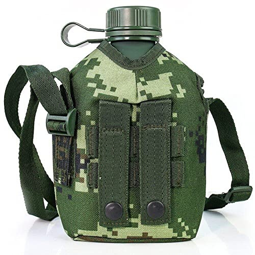 Danlai 1l Armee Hüftfläschel Wasserflasche Aluminium Weinkantine Kantine Camping Wanderkessel Deckung Outdoor