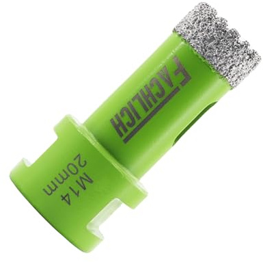 FACHLICH Diamond Core Drill Bit 20mm Tile Hole Saw M14 Thread for Porcelain Tile Granite Marble Masonry