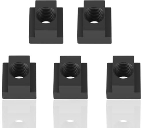 5PCS T-Slot Nuts with Black Oxide Finish, M16 Threads T-Sliding Nuts for Machine Tool Tables, Block Clamping Table Slot Nuts Fit into T-Slots, 3x2.8x2cm