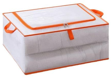 Durchsichtige Aufbewahrungstaschen, Großes Fassungsvermögen, Wasserdichter Unterbett-Aufbewahrungsbehälter mit Reißverschluss, Große Kleideraufbewahrungstaschen für Bettdecken,(M 12.5x3x10cm)