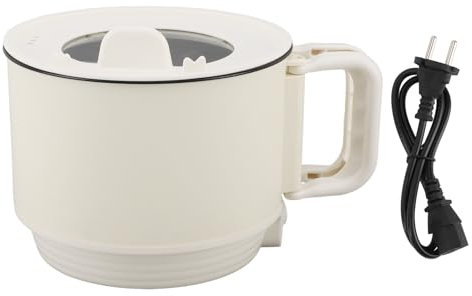 Kochtopf Elektrisch Mini Hot Pot, 1,8L Schneller Ramen Kocher Multifunktionaler Bratpfanne Elektropfanne für Suppe Ramen Pasta Haferflocken Ei, 600W (EU-Stecker 220 V)