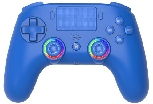 Subsonic - Mando Inalámbrico para PS4 y PC - Azul | Ergonómico, LED Programables, Vibración, Altavoz Integrado, Palancas Programables, Jack 3.5 - Compatible PlayStation 4 y PC