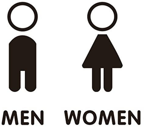 CHFYIJYHM Acryl-Badezimmerschild for Männer und Frauen, Deko-Figuren-Set, modernes Toilettenschild for Männer und Frauen, Badezimmer-Türschilder, Toiletten-WC-Schilder for Unternehmen, 18 cm hoch(B)