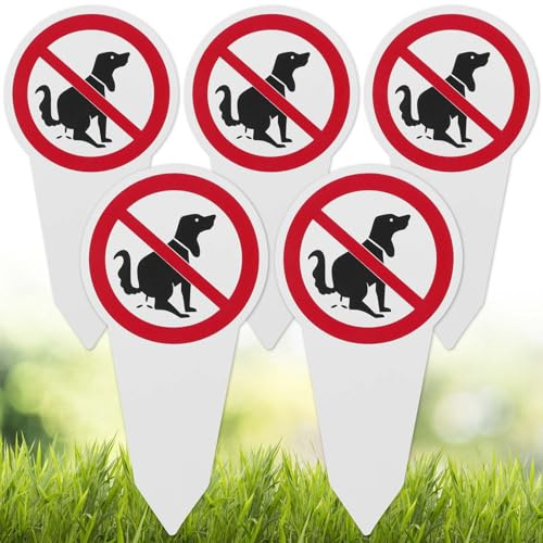 5 Stück Schild Hunde kacken verboten, 30X15CM Kein Hundeklo Hundekot Schild, Hunde Verbotsschilder Kann Auch Leicht an Einer Wand Oder Einem Zaun Befestigt Werden, Restaurants Läden Geschäfte Büros