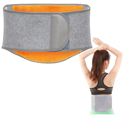 ZHYUAN RückenwärmerWärmeschutz Gürtel,Nierenwärmer,LendenbandageausPlüsch,NierenwärmerLeibwärmer für Damen,Unisex Wärmegürtel,UnisexRückenwärmer,Nierenwärmer Winter Rückenwärmer,Größe L (Gelb Grau)