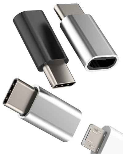 Adaptateur USB C vers Micro USB Femelle Type C Mâle (Lot De 2) Compatible avec Samsung pour Apple pour IPhone 16 15 Pro Max pour IPad Connecteur Jack Câble Compact Tablette Adaptateurs Convertisseur