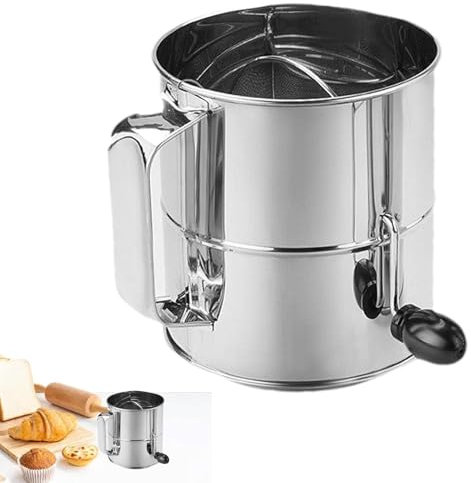 Flour Sifter Stainless | Hand Sifter | Baking Flour Strainer | Stainless Steel Sifter | Cake Flour Sifter | Pastry Flour Strainer Cupcake Baking Sifter | Pie Flour Strainer for Baking