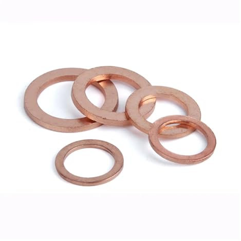 BIANMTSW 10PCS M3 M4 M5 M6 M8 M9 M10 Brass Copper Sealing Boat Washer Flat Gasket Ring Sump Oil Seal Fitting Thickness 2mm (M6x18x2)