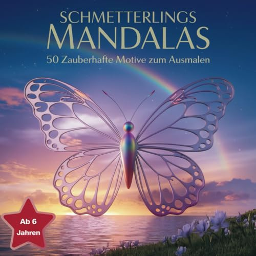 Schmetterlings Mandalas: 50 Zauberhafte Motive zum Ausmalen für Kinder ab 6 Jahren