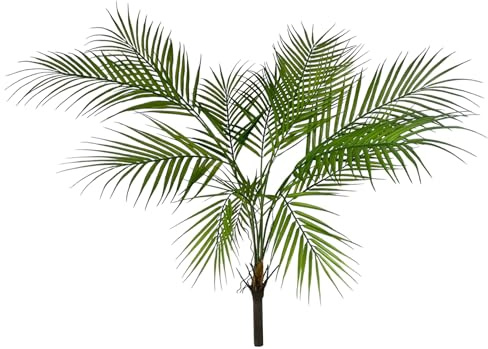naninoa Künstliche große Arecapalme 95cm Kunstpalme mit 13 Palmblätter Zimmerpflanze Palme Palmwedel Palmenbaum Kunstpflanze Kunstbaum Arekapalme GRÜN