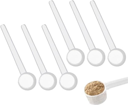 Cucharas medidoras de plástico reutilizables, 6 unidades, 5 g, transparentes, duraderas, herramientas de cocina para el hogar (tamaño: 6)