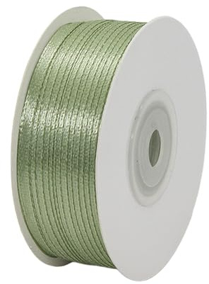 SHYSBV 91m Schleifenband Grün, Geschenkband Grün, 3mm deko salbeigrün Premium Geschenkband für Schleifen & Deko, Seidiges Dekoband für Hochzeiten, Weihnachten, Taufe (Dicke Ausführung)