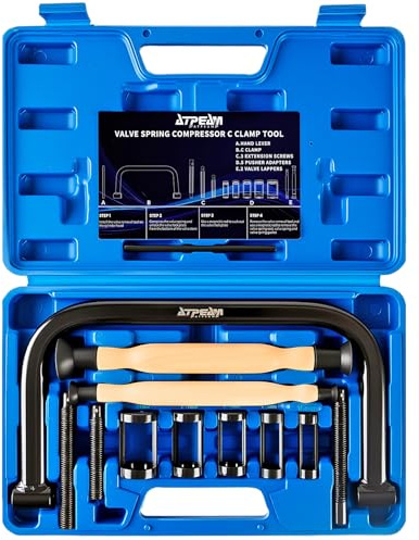 ATPEAM Strumento Universale Smonta Molle Ammortizzatori per Auto e Moto, Compressore Molle Senza Smontaggio, Kit Professionale (12 Pezzi, Blu)
